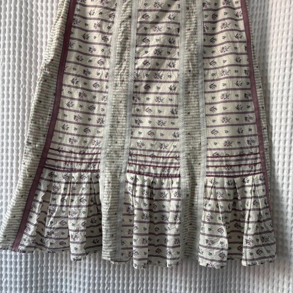 Odille Anthro 1990s/y2k knee length floral print cottagecore skirt ruffle size 4 - Picture 3 of 5